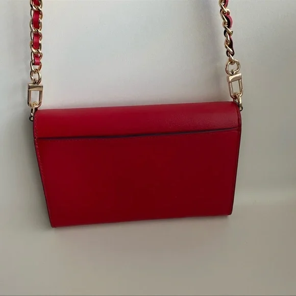 Tory Burch Parker Chain Wallet Bag Crossbody RedW/gold Excellent Condition